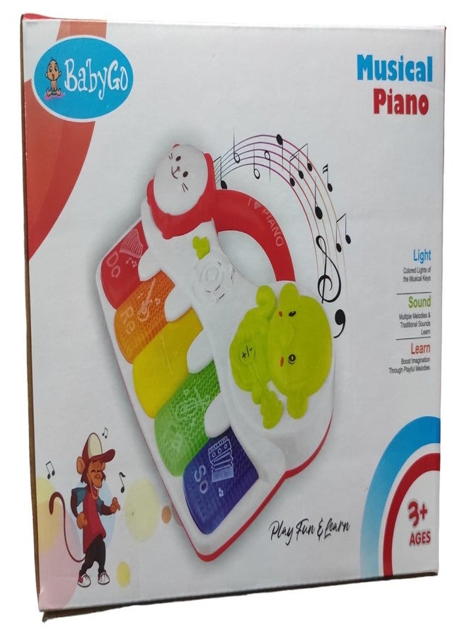 بيبي جو لعبة بيانو صغيرة للأطفال الصغار من بيبي جو، 5 مفاتيح و3 أوضاع موسيقية، أضواء وامضة وموسيقى (متعددة الألوان) - Image 2